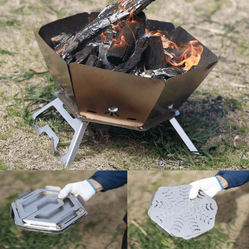 Brasero de Camping Pliable plié