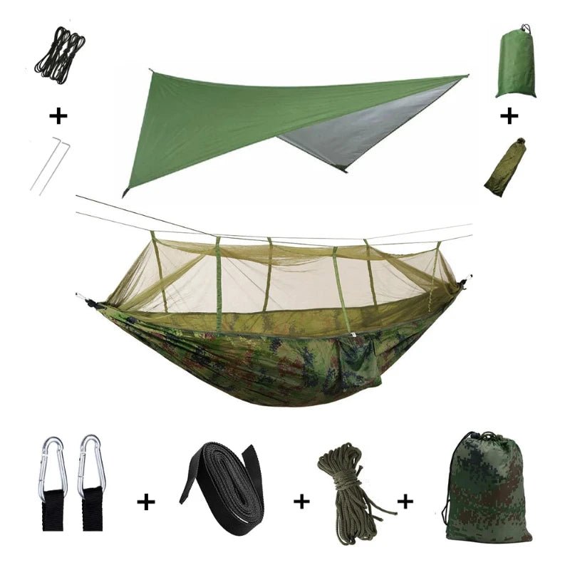 Hamac Moustiquaire avec Tarp vert