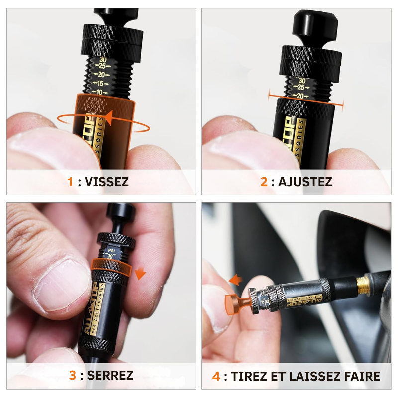 Kit 4 Valves de Dégonflage Auto-Stop