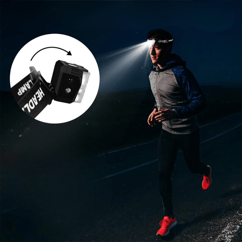 Lampe Frontale 9 LED Rechargeable angle ajustable