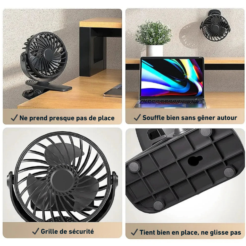Ventilateur à Pince Rechargeable