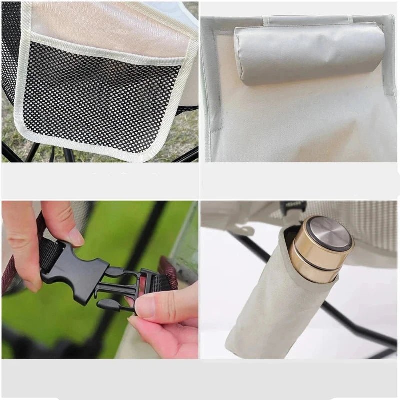 Chaise Pliante Camping avec Appuie-tête accessoires