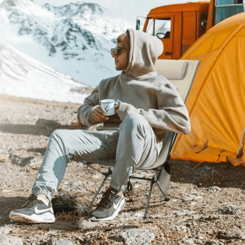 Chaise Pliante Camping avec Appuie-tête nature