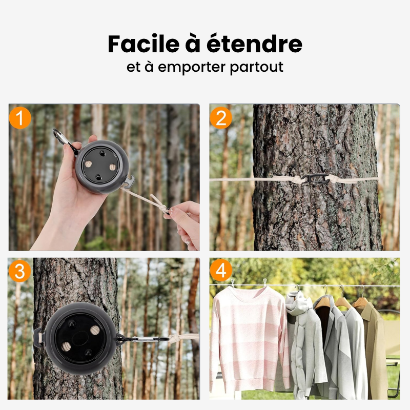 Corde à Linge Rétractable