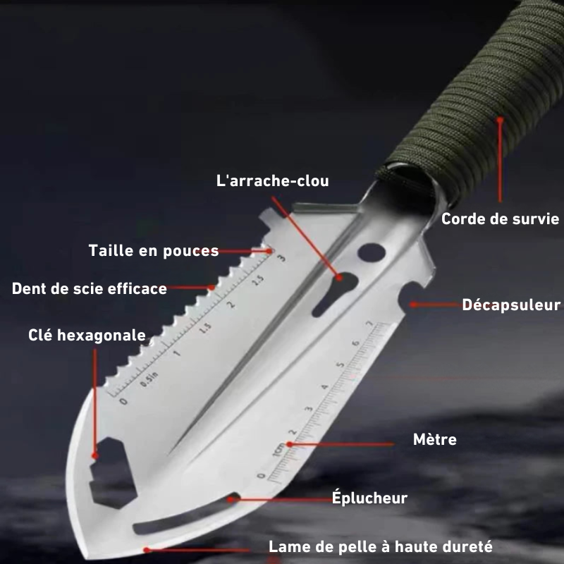 Pelle Multifonction de Survie