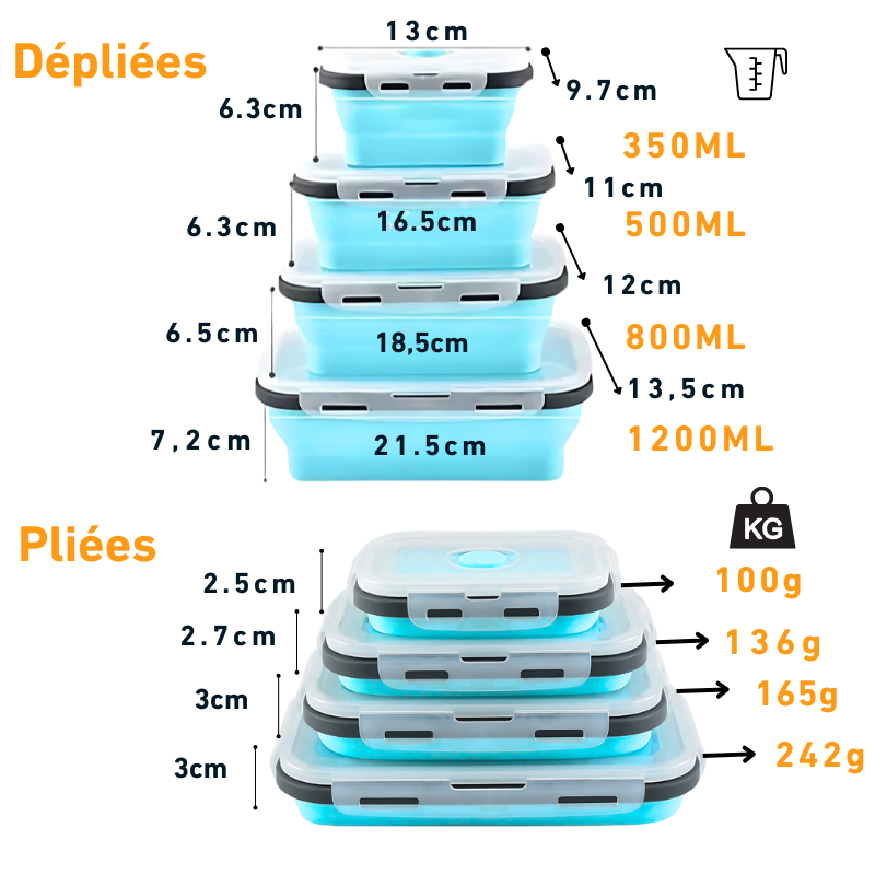 Collapsible Food Containers