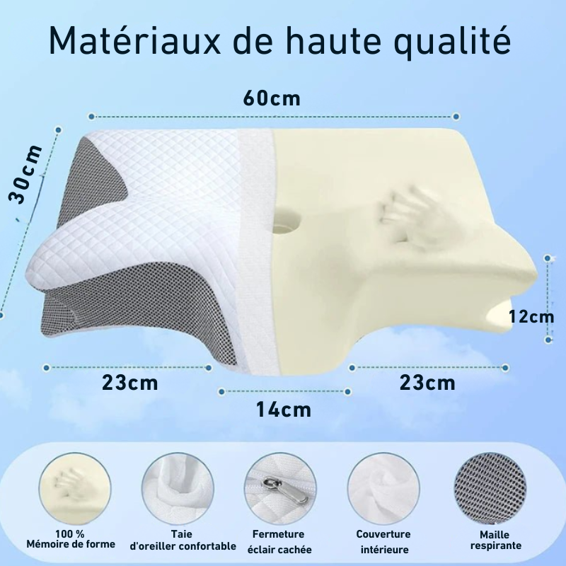 Oreiller Cervical Ergonomique matériaux