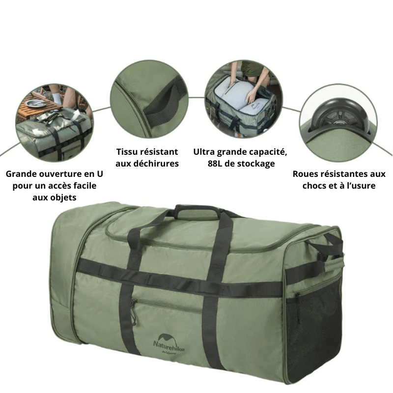 Sac de Voyage Pliable à Roulette caractéristiques