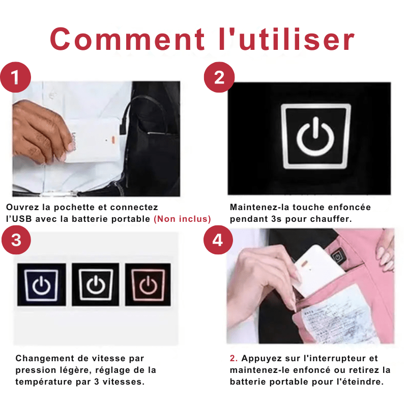 Gilet Chauffant USB